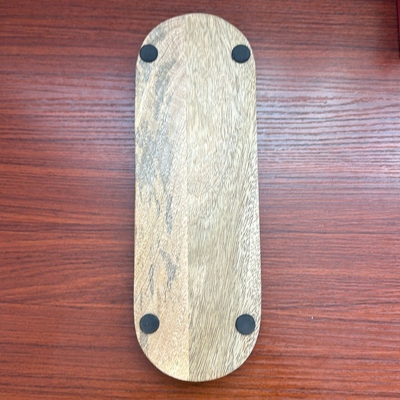 Adorable Rainbow striped wooden 12 inch trinket tray trinket dish decorative - Picture 4 of 6